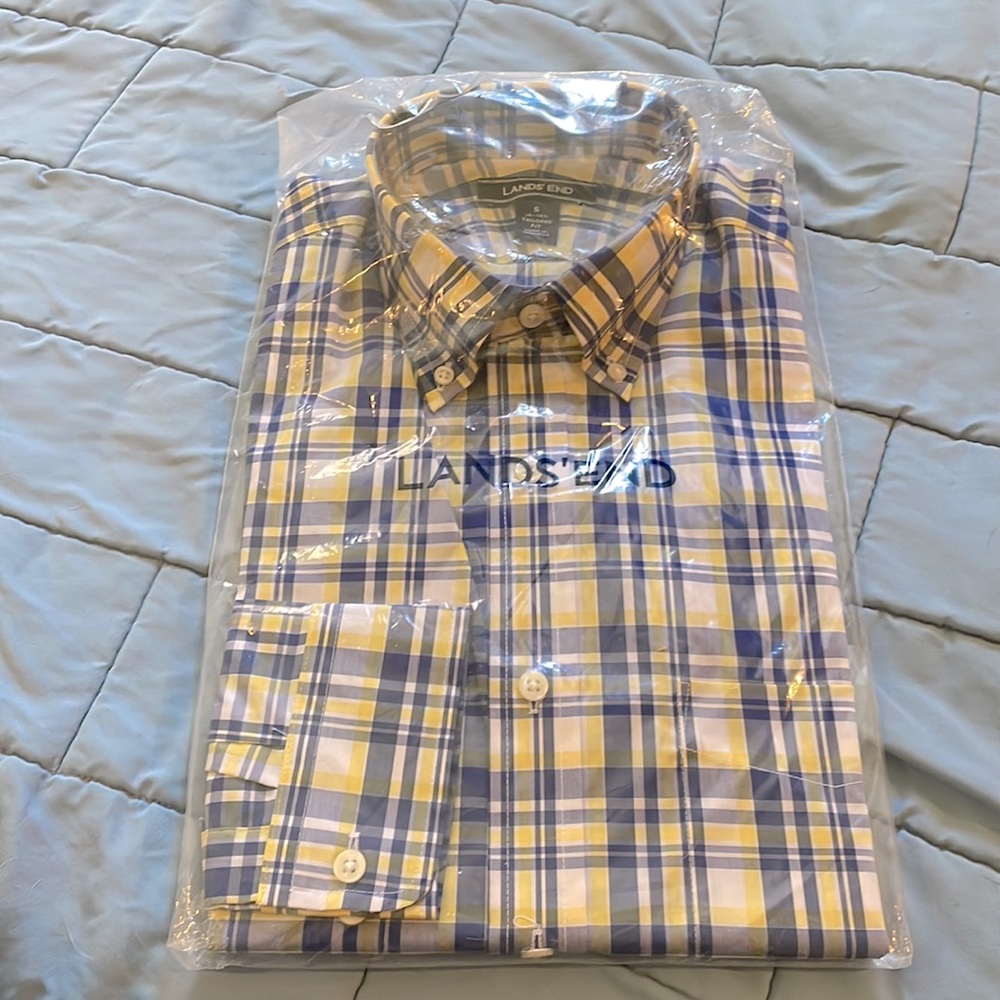 NWT Lands End long sleeve button down shirt size S